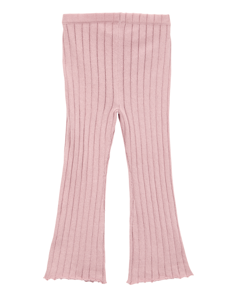 Bébé Pantalon évasé en tricot côtelé - Rose, image 2 sur 4 diapositives
