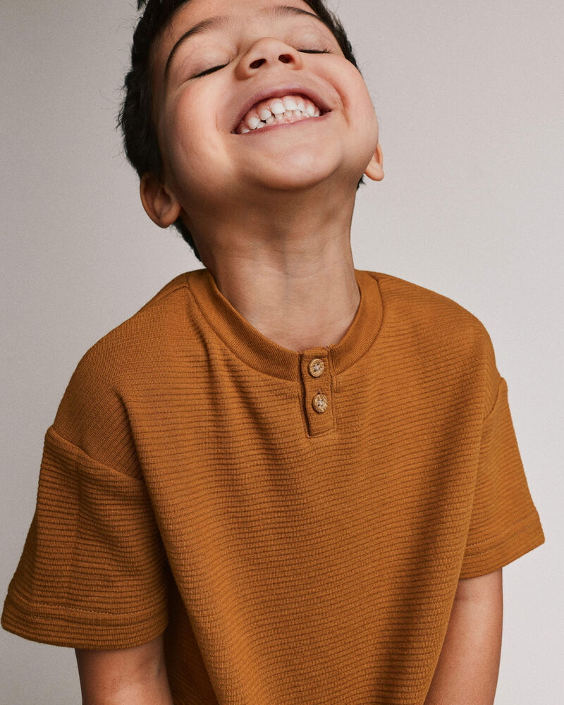 Toddler Boy Henley Tee with Pocket - Golden Yellow, image 4 of 5 slides