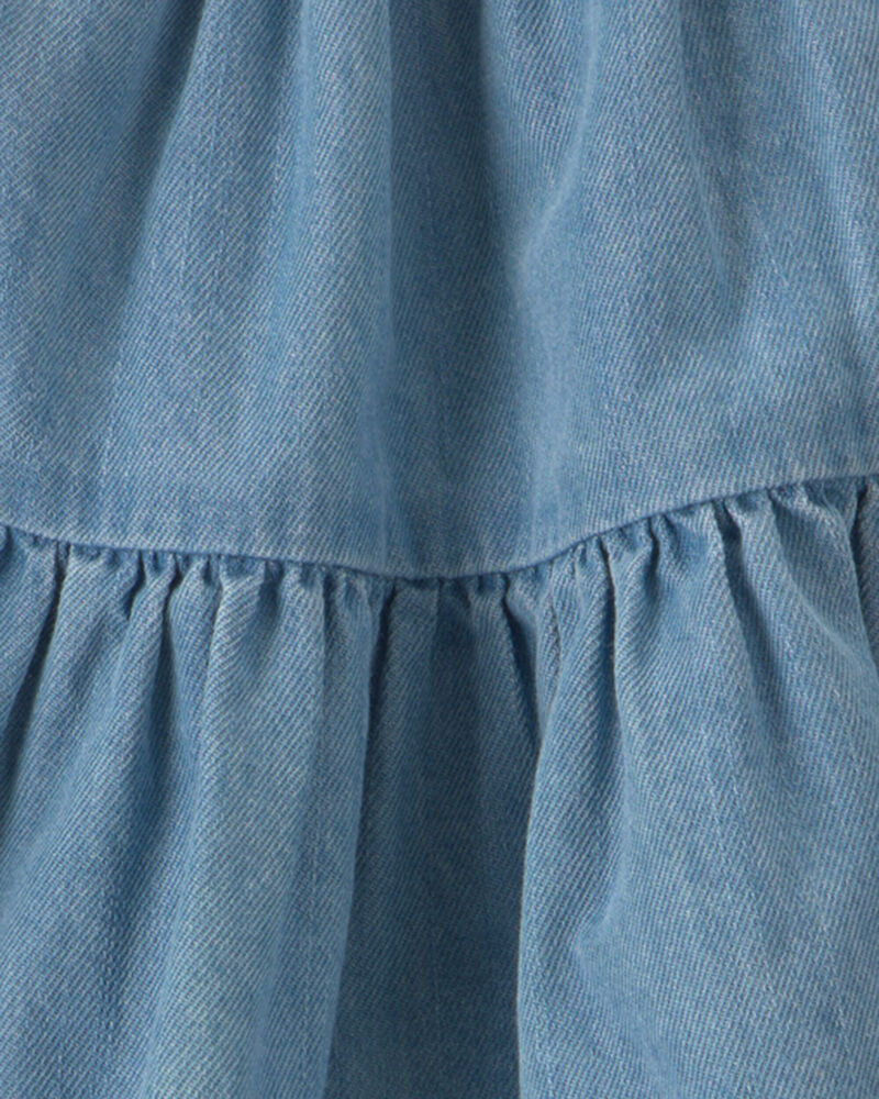 Baby Girl Denim Chambray Dress - Light Wash, image 4 of 5 slides