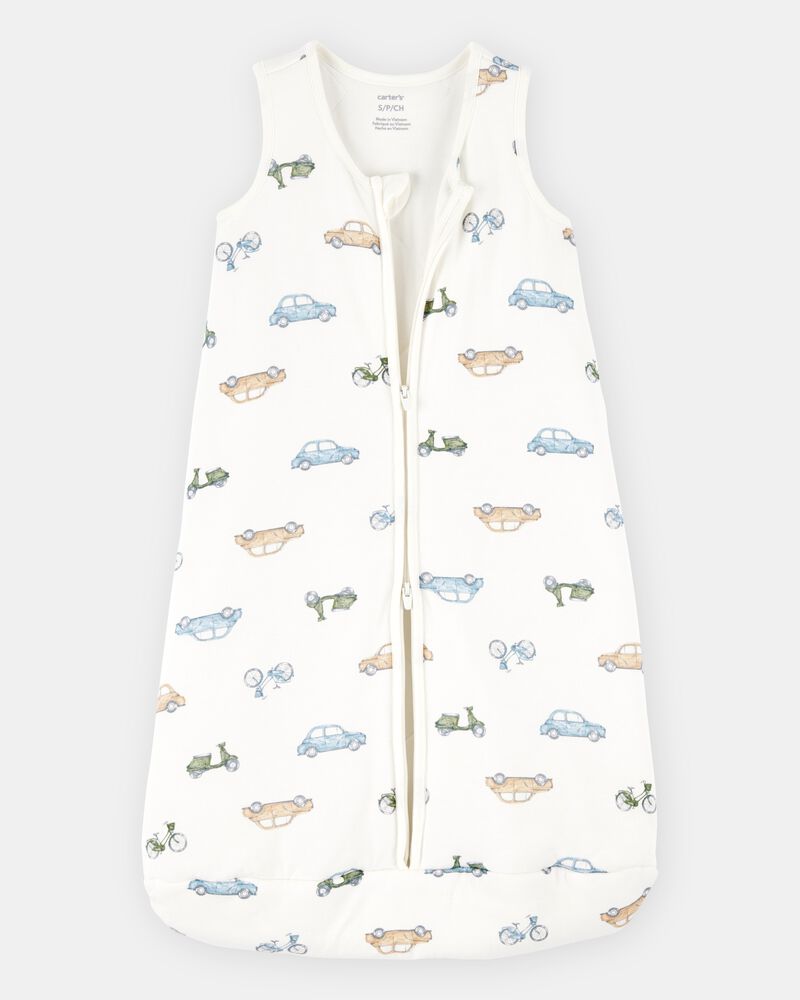 Baby Boy 2-Way Zip Cars PurelySoft Wearable Blanket - Ivory, image 2 of 5 slides