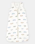 Baby Boy 2-Way Zip Cars PurelySoft Wearable Blanket - Ivory, image 2 of 5 slides