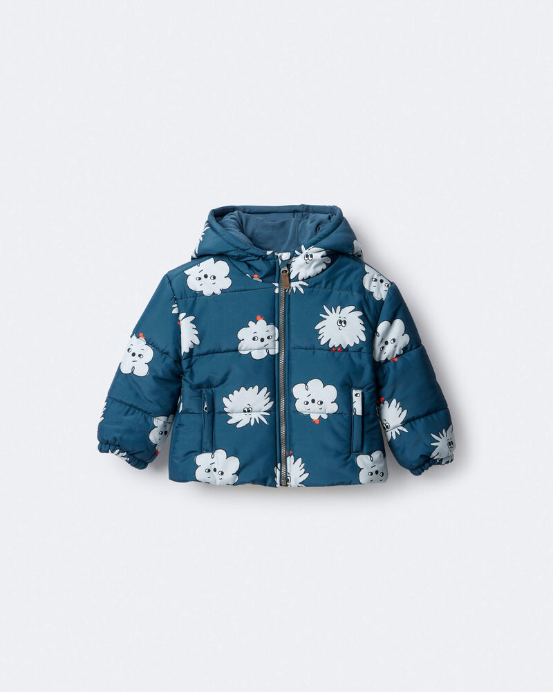 Toddler Squish Hooded Puffer Jacket - Deep Teal, image 2 of 7 slides