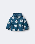 Toddler Squish Hooded Puffer Jacket - Deep Teal, image 2 of 7 slides