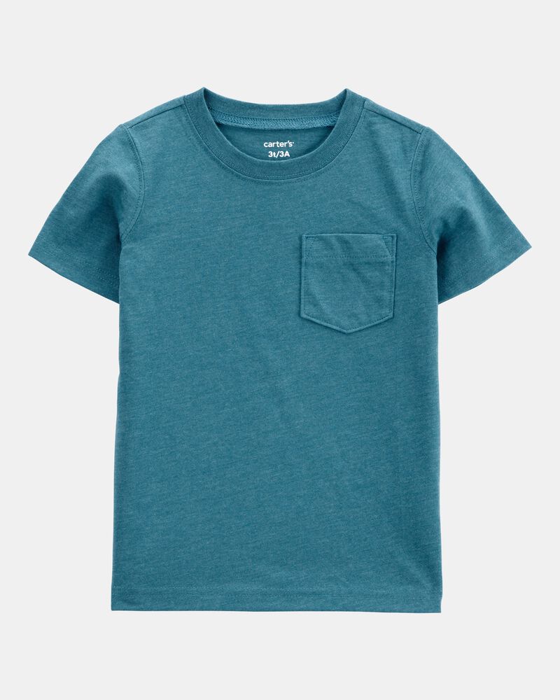 Toddler Boy Solid Short-Sleeve Pocket Tee - Teal, image 1 of 3 slides