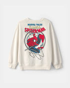 Boys &copy;Marvel Spider-Man French Terry Pullover Sweatshirt - White, image 2 of 4 slides