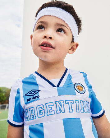 Jeune - Chandail de joueur de soccer Umbro de l&rsquo;Argentine - Bleu clair/Blanc, 