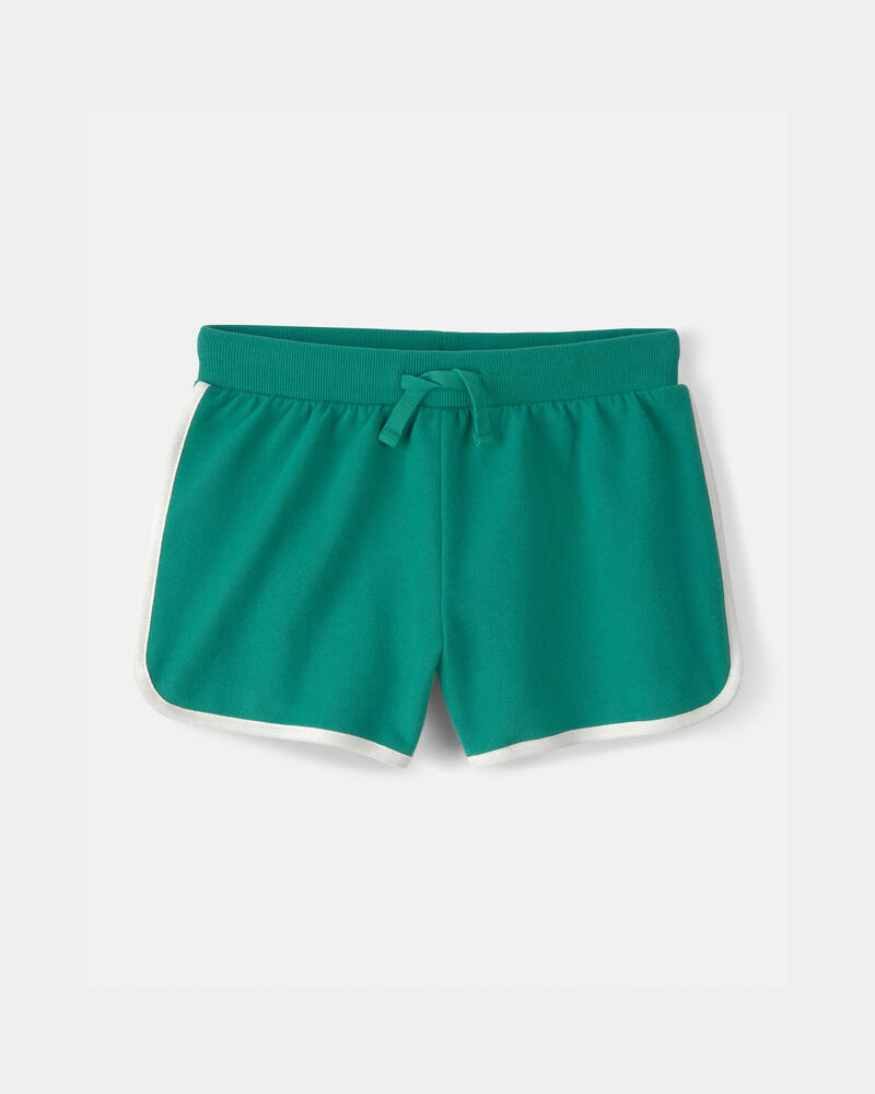 Girls French Terry Active Shorts - Green, image 1 of 6 slides