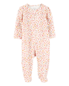 Baby Girl Floral 2-Way Zip Cotton Sleeper pyjamas, image 1 of 4 slides