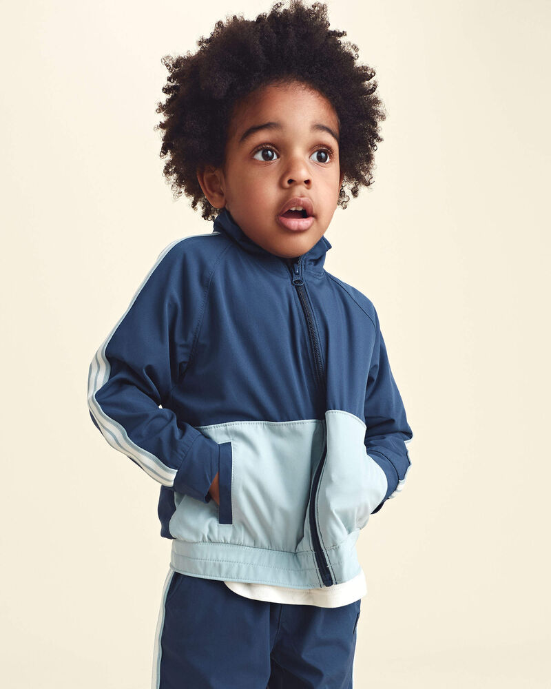 Toddler Boy colour Block Zip-Up Jacket - Navy Blue, image 4 of 9 slides