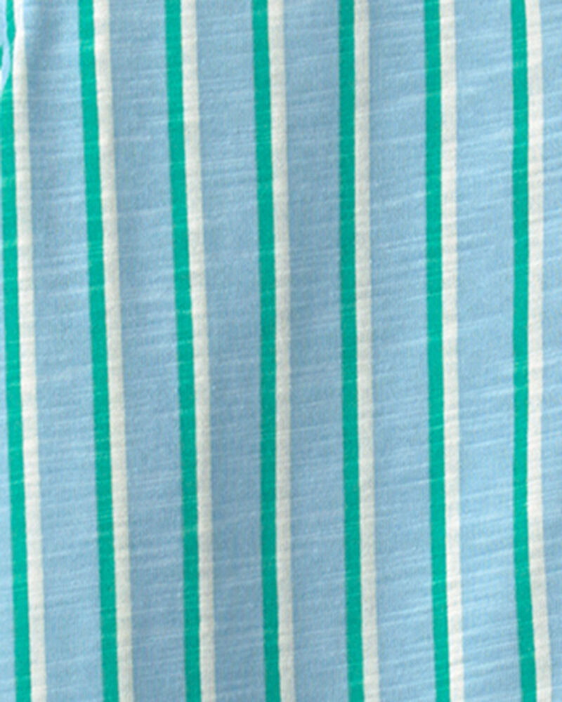 Gar&ccedil;ons - Chemise boutonn&eacute;e &agrave; manches courtes et rayures - Bleu, image 2 sur 2 diapositives