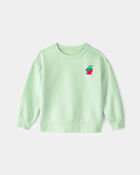 Tout-petit fille - Chandail en jersey bouclette, fraise - Vert, image 1 sur 7 diapositives