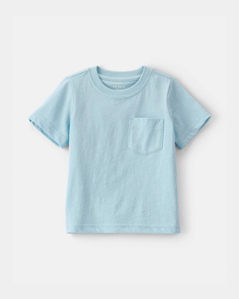 Baby Solid Pocket T-Shirt - Blue, image 1 of 3 slides