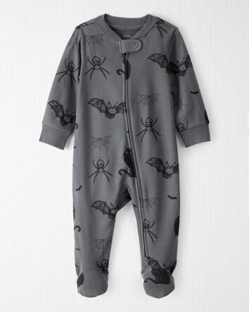 Baby Organic Cotton Sleep & Play Pyjamas in Spooky Creatures Print, 