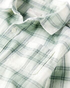 Kid Organic Cotton Herringbone Button-Front Shirt in Plaid, image 2 of 5 slides