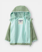 Toddler Girl Midweight  Fleece Lined Jade Jacket- Green, image 2 of 3 slides