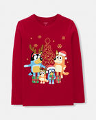 Toddler Girl Christmas Bluey&trade; Long-Sleeve Graphic Tee - Red, image 1 of 2 slides