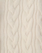 Girls Cable Knit Cardigan Sweater - Cream, image 2 of 3 slides