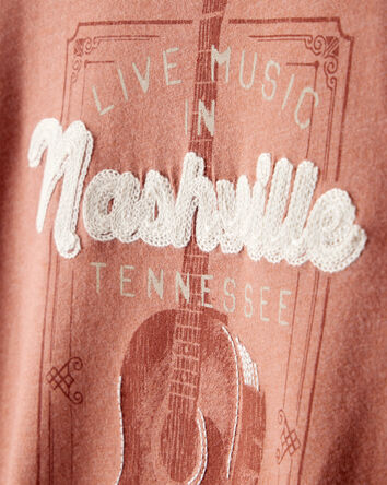Gar&ccedil;ons - T-shirt &agrave; manches courtes &agrave; imprim&eacute; Nashville Music - Brun, 