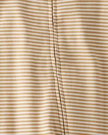 Baby Organic Cotton Rib Sleeper Pyjamas in Stripes, 