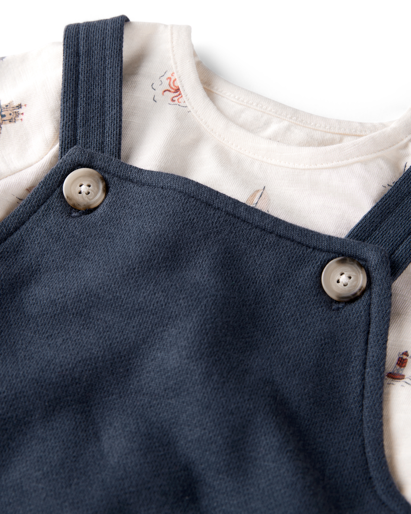 Baby 2-Piece Organic Cotton Shortall Set, image 4 of 6 slides