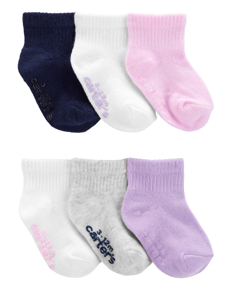 Bébé 6 paires de chaussettes mi-mollet, image 1 sur 2 diapositives