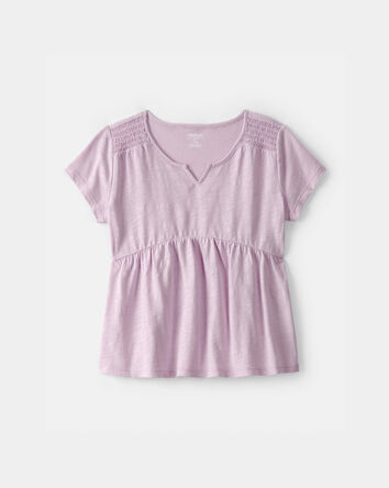 Girls Peplum Short-Sleeve Top - Purple, 