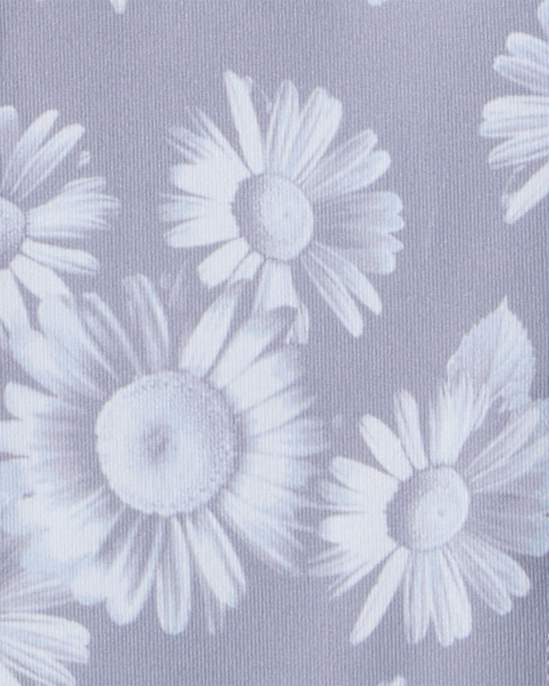 Girls Floral Active Leggings - Blue, image 3 of 4 slides