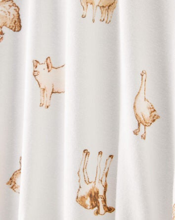 Baby Farm Animals Print PurelySoft Footie 1-Piece Pyjamas - Ivory, 