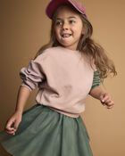 Toddler Girl Colourblock Pullover Sweatshirt - Blush/Mauve/Olive, image 4 of 5 slides