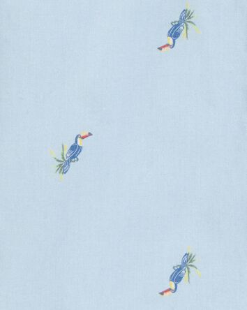 Toddler Toucan Print Short-Sleeve Button-Front Shirt - Blue, 