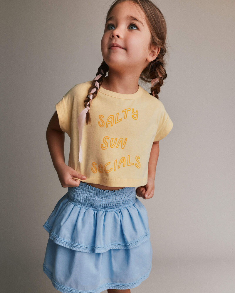 Tout-petit fille - T-shirt &agrave; coupe carr&eacute;e &laquo;Salty Sun Socials&raquo; - Jaune, image 3 sur 5 diapositives