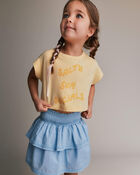 Tout-petit fille - T-shirt &agrave; coupe carr&eacute;e &laquo;Salty Sun Socials&raquo; - Jaune, image 3 sur 5 diapositives