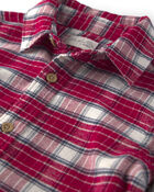 Toddler Boy Organic Cotton Flannel Button-Down Shirt, image 3 of 4 slides