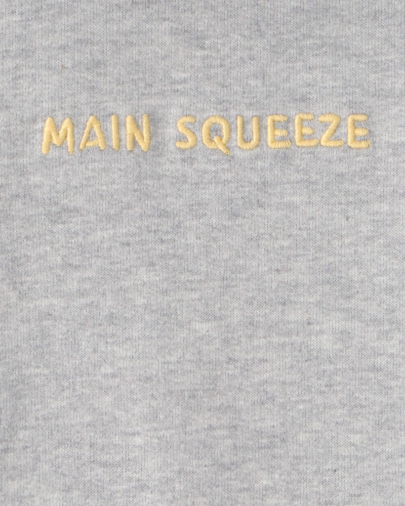 Baby Boy 'Main Squeeze' Short-Sleeve Hooded Romper - Grey, image 3 of 4 slides