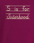 Filles - T-shirt manches longues &agrave; imprim&eacute; &laquo;Sisterhood&raquo; - Rouge, image 2 sur 2 diapositives