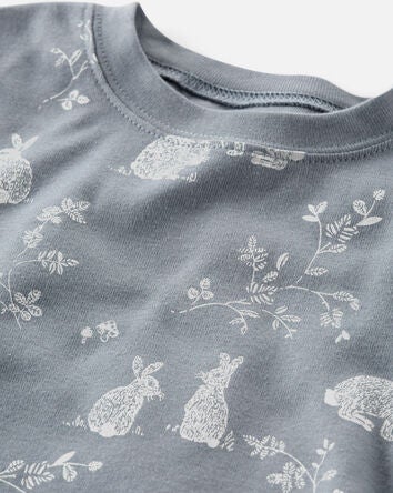 Toddler 2-Piece Organic Cotton Bunny-Print Pyjamas, 