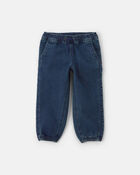 Toddler Boy Denim Joggers - Medium Wash, image 1 of 4 slides