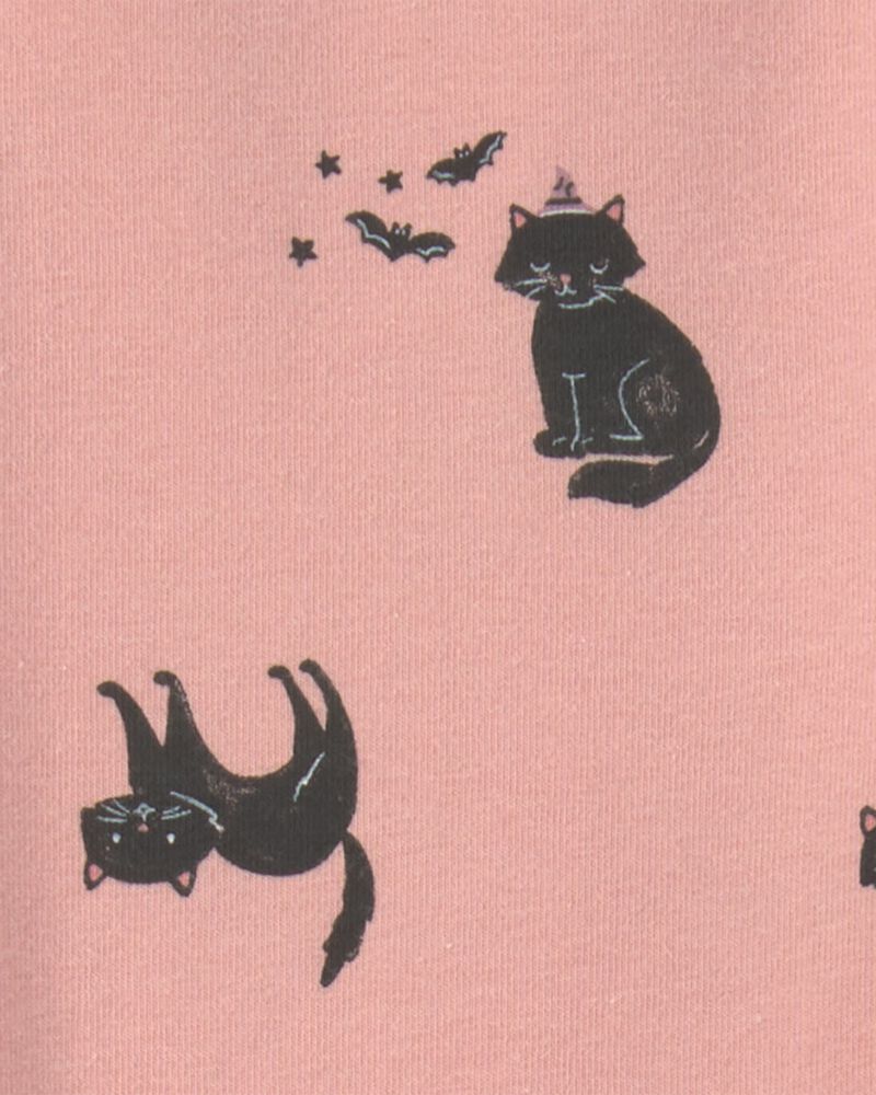 Filles - Legging extensible &agrave; motif de chat d&rsquo;Halloween &ndash; Rose, image 3 sur 3 diapositives
