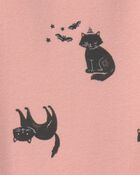 Filles - Legging extensible &agrave; motif de chat d&rsquo;Halloween &ndash; Rose, image 3 sur 3 diapositives