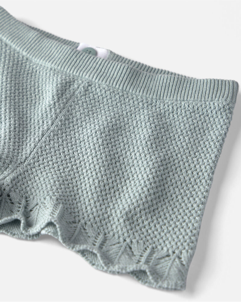 Toddler Girl 2-Piece Organic Cotton Knit Top & Short Set, image 3 of 5 slides