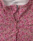 Baby Girl Floral PurelySoft&trade; 2-Way Zip Sleep & Play Pyjamas - Pink, image 5 of 9 slides