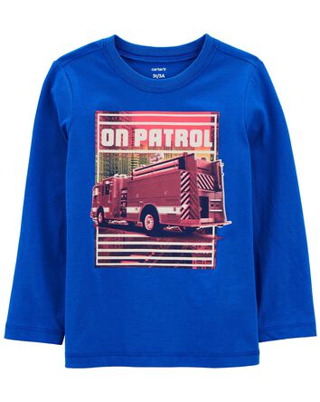 T-shirt à imprimé de camion d'incendie Firetruck patrol, 