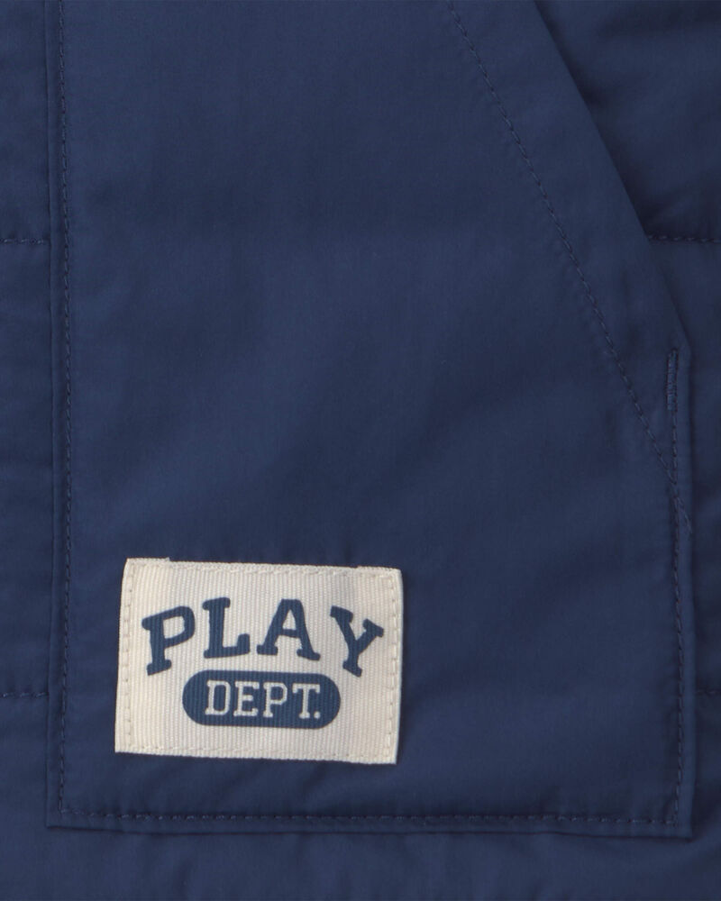 Toddler Boy Color Block Teddy Fleece Vest - Navy Blue/Burgundy, image 5 of 6 slides