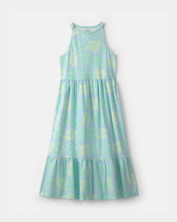 Filles - Robe maxi sans manches &agrave; motif de r&eacute;cif - Bleu/Vert, 