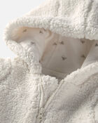 Baby Recycled Teddy Fleece Hooded Jumpsuit, image 2 of 3 slides