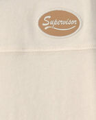 Toddler Boy 'Supervisor' Long-Seeve Tee - Ivory, image 2 of 3 slides
