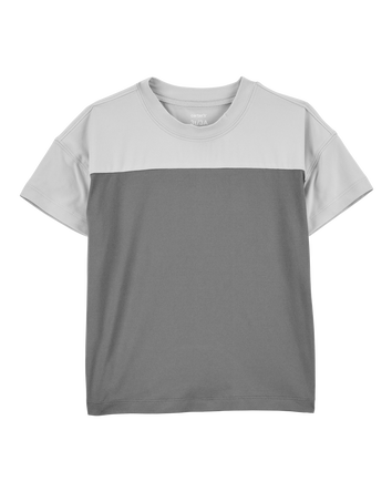 Toddler Colourblock Knit Short-Sleeve Tee - Grey, 