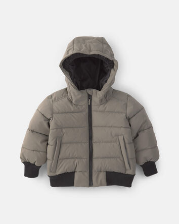 Toddler Boy Bubble Urban Jacket- Grey, 