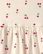 Toddler Girl Cherry Sleeveless Dress - Cream, image 3 of 4 slides