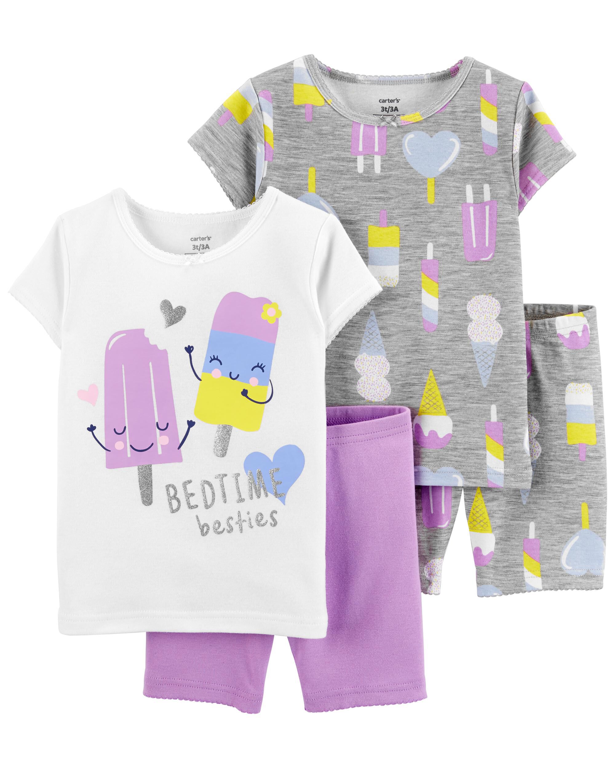Toddler 4 Piece Ice Cream 100 Snug Fit Cotton Pyjamas